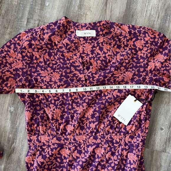 NWT WVN CHESTER MAXI DRESS, VINE PRINT BEET - Picture 7 of 9